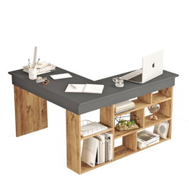 Hanah Home Ct5-Aa Mesa de Estudio 129x72x120cm Pino Atlántico y Negro